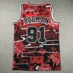 NBA 91 Rodman Bulls Rabbit Year Maillot brodé